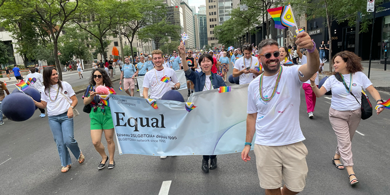 Photo of Equal at McKinsey walking at Montreal's Pride Celebration parade