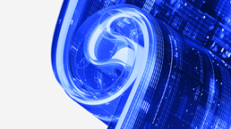 Data flowing through a futuristic structure with a swirling design, representing the concept of information in motion