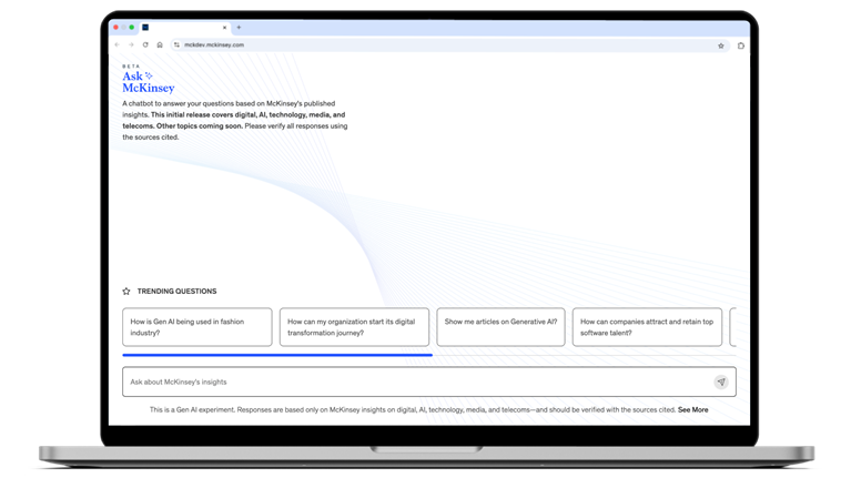 Demo screenshot of Ask McKinsey